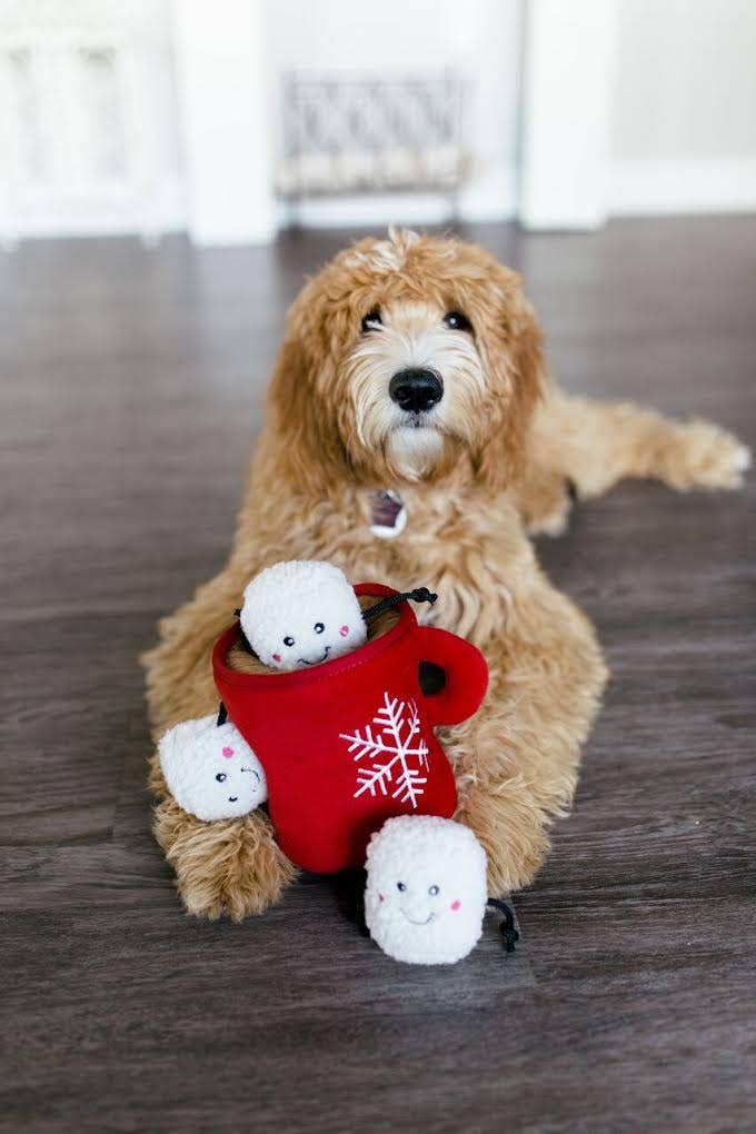 Holiday Zippy Burrow - Hot Cocoa - Christmas Dog Toy