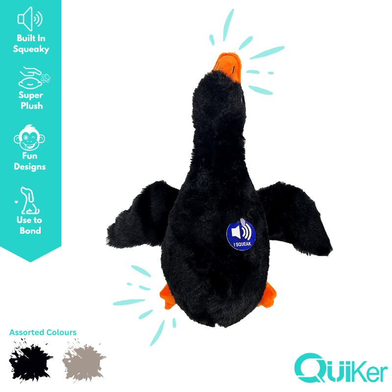 31cm Super Plush Ducks - Squeak & Crinkle Dog Toy - 4 pack