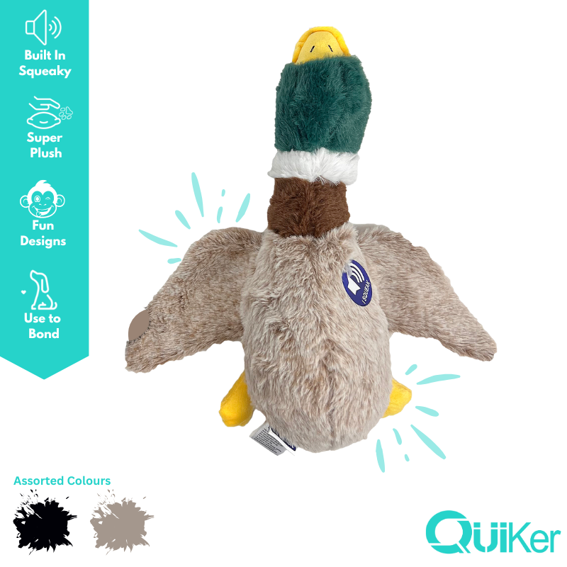 31cm Super Plush Ducks - Squeak & Crinkle Dog Toy - 4 pack