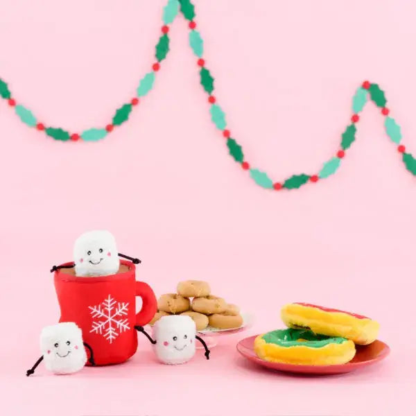 Holiday Zippy Burrow - Hot Cocoa - Christmas Dog Toy
