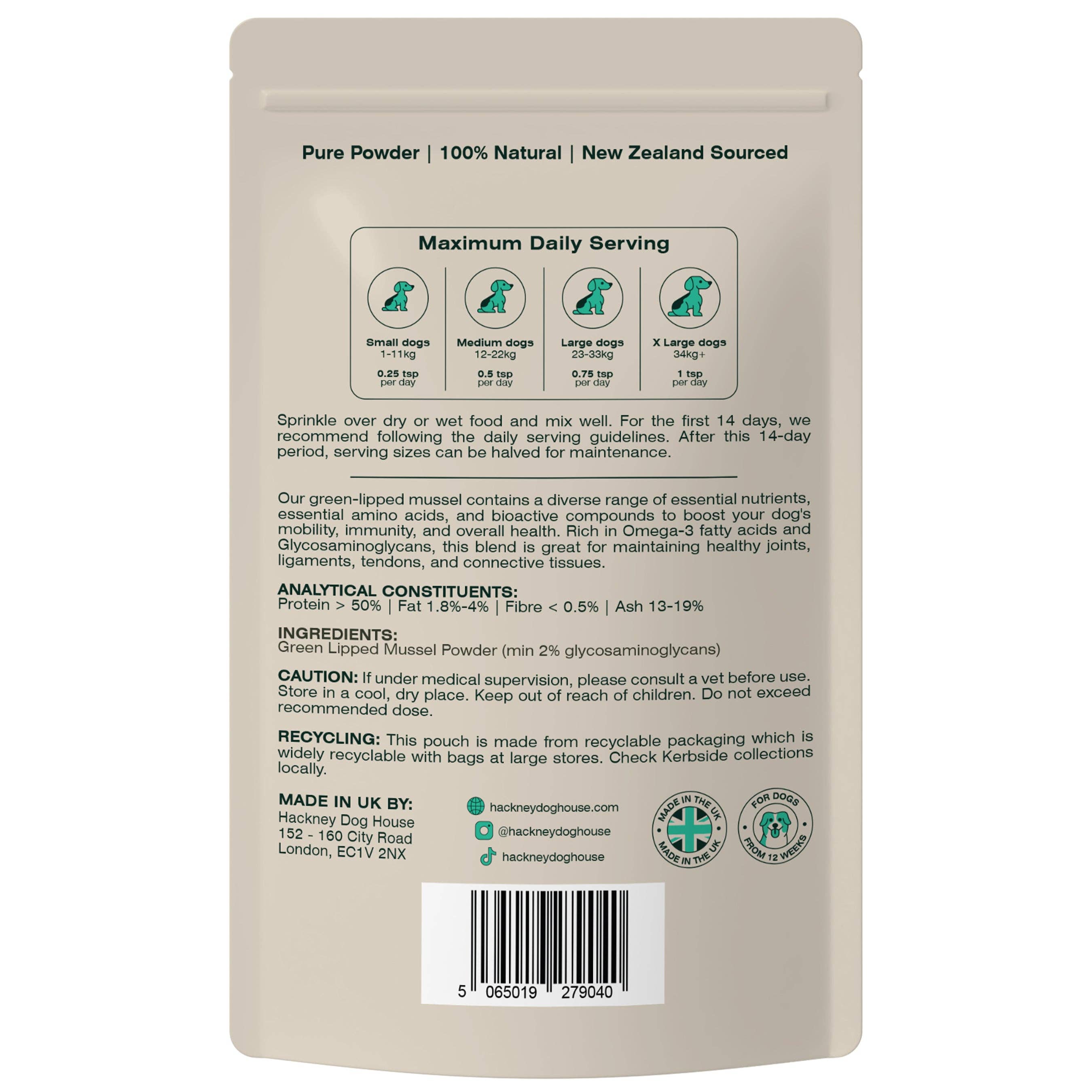 Green Lipped Mussel Powder for Dogs