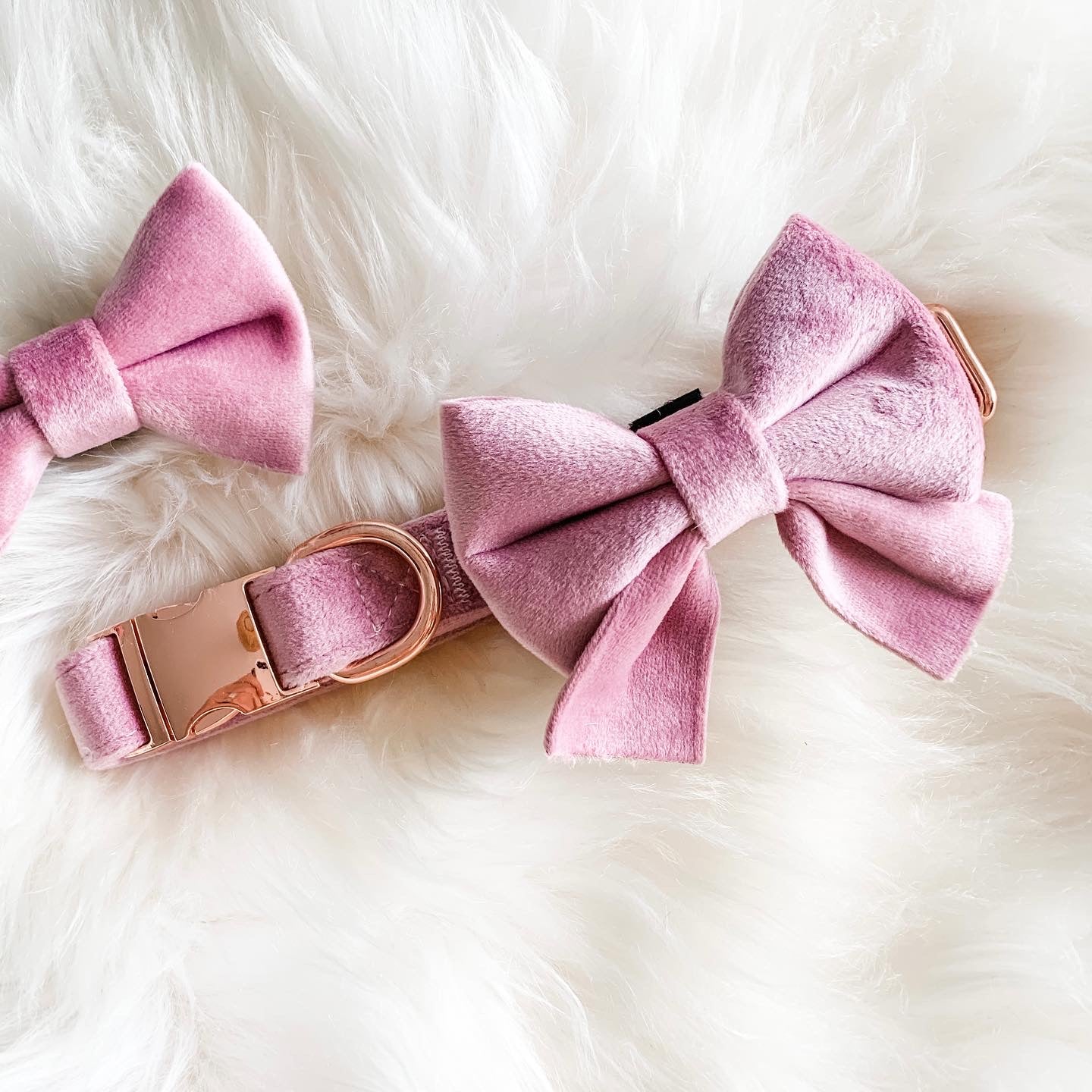Pink Velvet Dog Collar