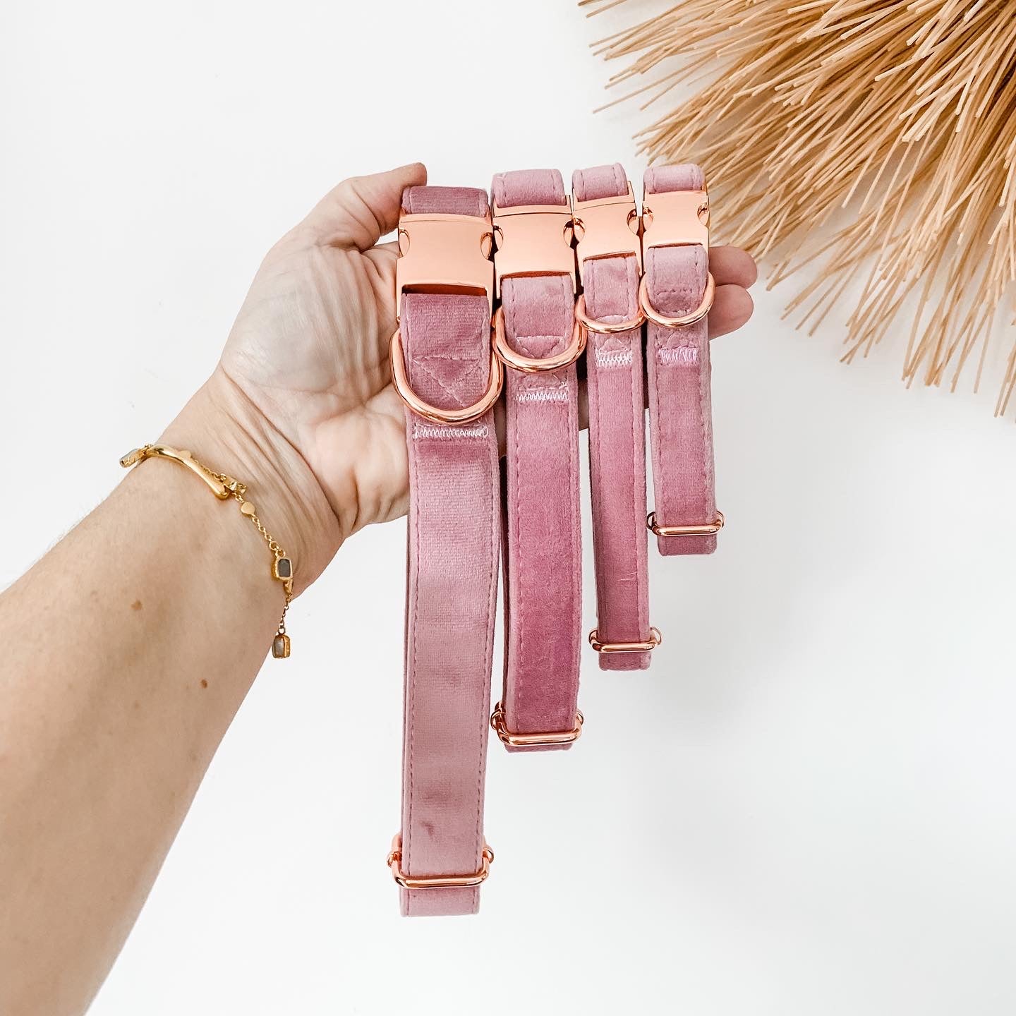 Pink Velvet Dog Collar